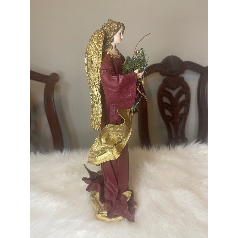 Vintage Dillard's Trimmings 14" Fabric-Mache Pencil Angel - Picture 6 of 10